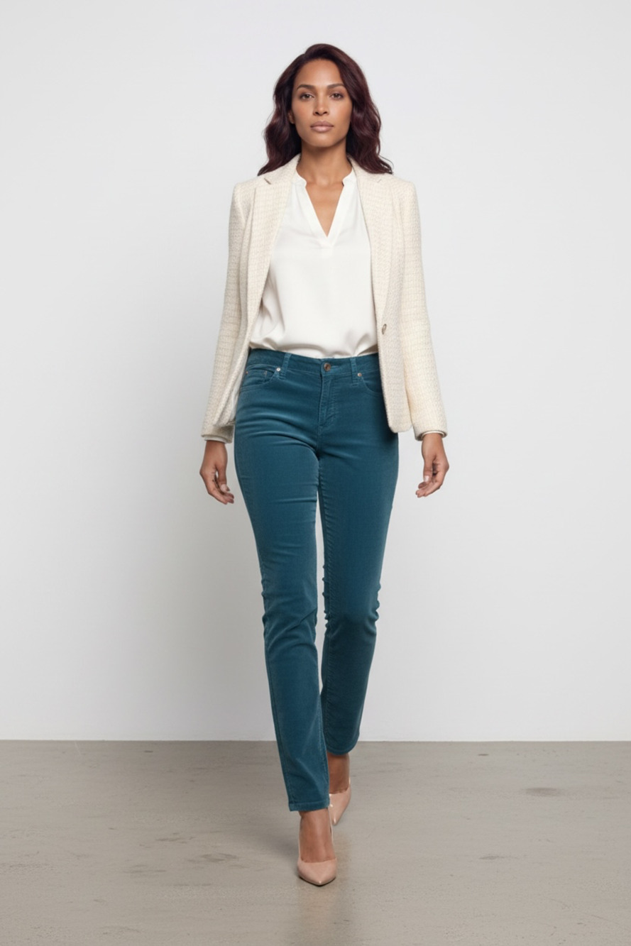 Calvin Klein Jeans Women's Teal Corduroy Skinny Pants